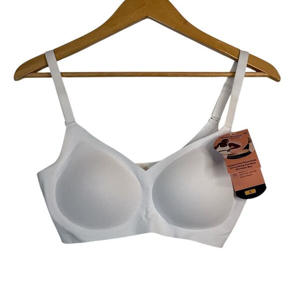 Shapermint Essentials Women Smoothing Comfort Straps Wireless Bra Sz S White NWT - Picture 2 of 9